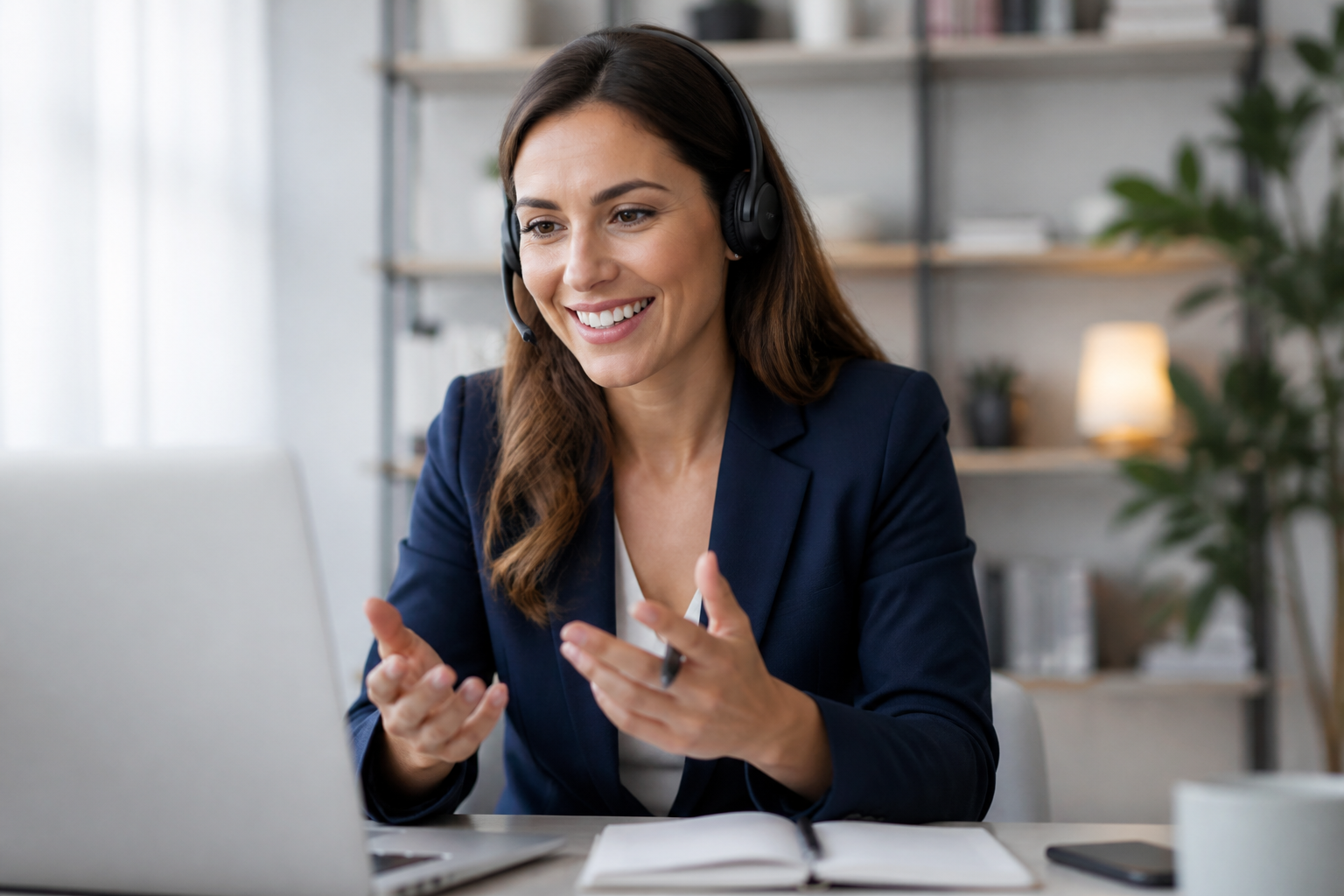 An RRH Advisory adviser speaking with a client remotely